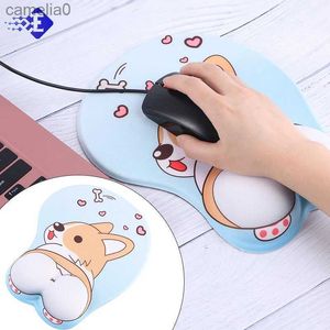 Poussions de souris poignets Rests Gel Mouse Pad withwrist Rest Comfort Rest Rest Anti-Skid Ergonomic Gamer Mousepad Migne Corgi Dog pour Office Computer ordinateur