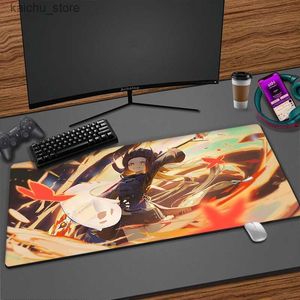 Poussions de souris poignets reposez-vous Genshin Impact grand pavé de souris PC Gamer Desk Mat accessoires de jeu Clavier de bureau