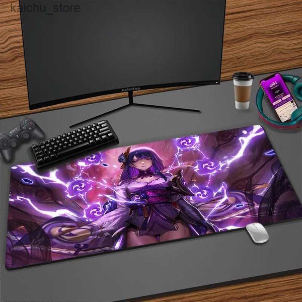 Poussions de souris poignets reposez-vous Genshin Impact de la souris PAD GAMER PC ordinateur portable xxl 1000x550 Mousepad Speed Anime Mause Mause Computer Mouse Pad Grande Desk Mat Y240419