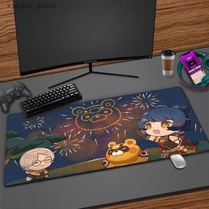 Muisblokken Pols Rests Genshin Impact Mouse Pad Large Gaming Natuurlijk Rubber Soft Deskmat Laptop Anime MousePad 900x400mm Tapijten PC Gamer Desk Mat Y240419