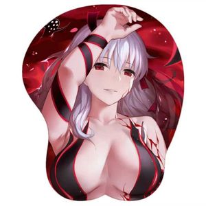 Ratón de ratón Muñeco de muñeca HD Fate/Grand Order Matou Sakura Sexy Breast Mouse Pad Manga con muñeca 3D Anime Oppai Silicone Gel Mat Pad Y240423