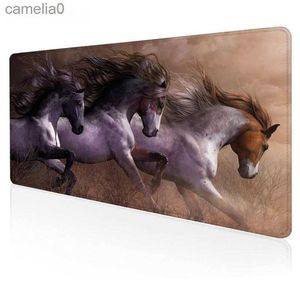 Muisblokken Polstaat Rustt Horse pad gaming XL HD Custom Nieuw grote muispad XXL Keyboard Natuurlijk rubber zachte laptopmat Desktop Padsl231221