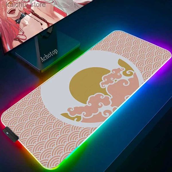 PADS MOUSE POUR LES RESTES Japon Waves Mouse Pad Gamer XL Home Ordinking personnalisé RVB MOUSEPAD XXL CHARVE MÉCANIQUE PAD CAPE DE CAPE DE MATE DE MAISE LED 100X50 Y240419