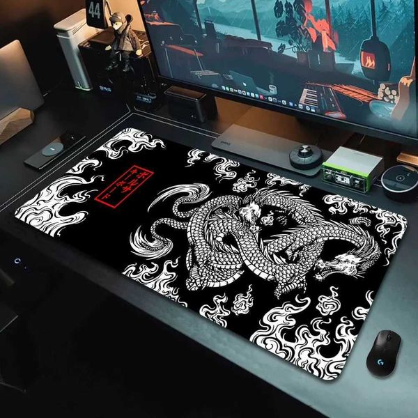 Tapis de souris Repose-poignets Dragon japonais Grand tapis de souris de jeu XXL Clavier Gamer Tapis de souris sur la table Tapis de bureau rapide Anime 900x400 700x300 Tapis de souris YQ231117