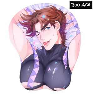 Pads de ratón RESTAJES DE MONTIGA JOSEPH JOESTAR DIO 3D OPPAI Ratón Ratón con gel de silicona de reposo de muñeca Y240423