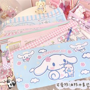 Muisblokken Pols rust Kawaii Anime Gaming Mouse Pad White Dog Pu Leather Oil-Proof Desk Pads Keyboard Matten Tabel PO Achtergrond Placemat 230518