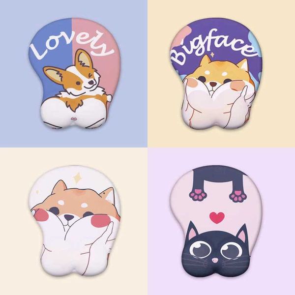 Pousque de souris Le poignet repose un coussin de souris d'anime kawaii avec support de poignet non glissant en silicone carton 3d carton mignon pad de souris adapté aux jeux informatiques PC Y240423