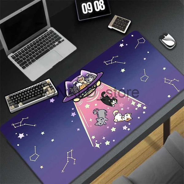 Tapis de souris Repose-poignets Grand tapis de souris Anime Rose Chat mignon Accessoires de jeu Kawaii Bureau Ordinateur Clavier Tapis de souris 400x900 PC Gamer Tapis de bureau pour ordinateur portable J231215