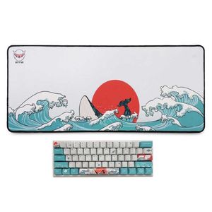 Muisblokken Pols Rustt grote gaming muiskussen Computer gamer toetsenbord koraal zee muismat niet-slip bureau mousepad voor pc-bureau T230215