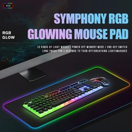 Alfombrillas para ratón Reposamuñecas Alfombrilla de ratón luminosa grande RGB Streamer LED Gaming Internet Table Mat Teclado para el hogar 231030