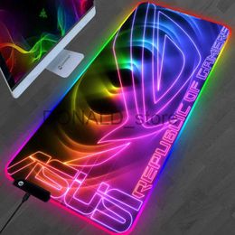 Tapis de souris Repose-poignets LED Tapis de souris ASUS ROG Tapis de souris de jeu 900x400 Grand clavier en caoutchouc Vitesse Accessoires de bureau Tapis d'ordinateur Tapis d'ordinateur portable CS GO Mat J231215