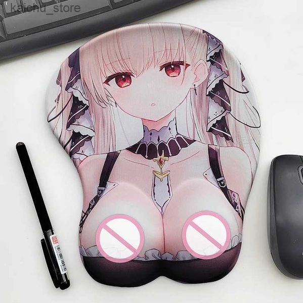 PADS DE MOUSE Le poignet repose des pads de souris Anime Sexy Girls Sexe Boobs Formidable Anti-Slip Oppai avec poignet Mat Azur Laneown Prinz Eugen Blond Levi Ackerman Y240419