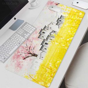 Muisblokken Pols Rustt Mouse Pad Gamer Chinese Oude schilderij XL Home MousePad XXL Muispads Natuurlijk rubberen tapijt Kantoor Niet-slip muizenkussen Y240419