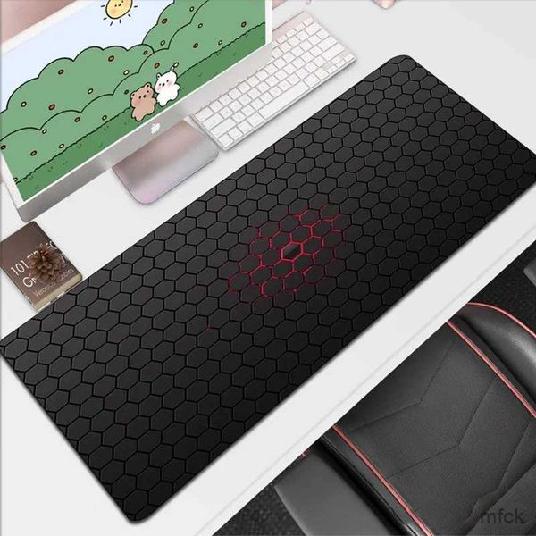 Pads de ratones Muñecas de muñeca Pad, la almohadilla del mouse XXL Honeycomb Mousepad Desk Kawaii Mat de la colmena Gran Mats de juegos de anime Extendido XL Gamer 900x400 Deskpad