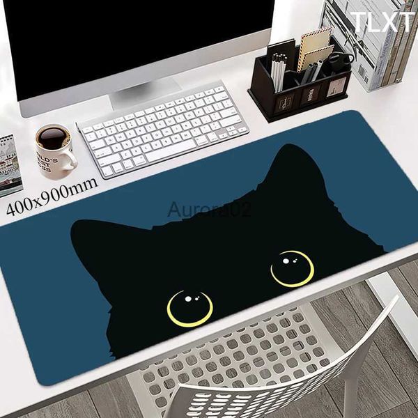 Tapis de souris Repose-poignets Tapis de souris Chat mignon Ordinateur Tapis de souris Société Tapis de bureau 100 x 50 cm Grand Kawaii Mausepads Bureau Tapis de souris XXL Grand tapis de table YQ231117