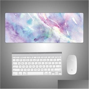 Muismatten Polssteunen Nieuwe Gaming Pad Grote Rubberen Gamer Art Tafel Computer Muismat Zacht Mause Marmeren Textuur Toetsenbord Bureau Speelmatten Dhr97