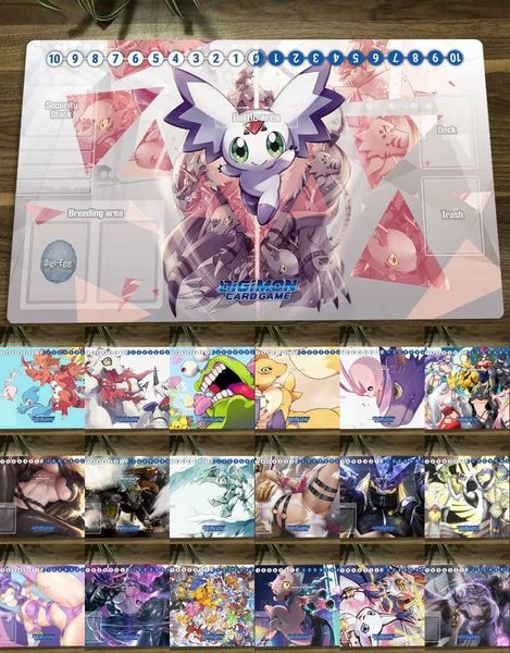 Pads de souris Le poignet repose de nouveaux styles plusieurs styles DTCG Duel Playmat Digimon Angewomon Ladydevimon Lilithmon Desk Pad Trading Trading Carte Mat + sac gratuit