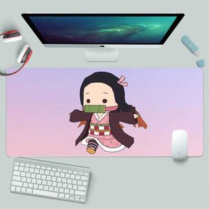 Muisblokken Pols Rests Nezuko Locking Edge Mouse Pad Game XL Grote gamer toetsenbord PC Desk Mat Takuo Computer Tablet Muismat T230215