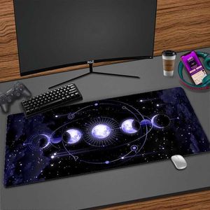 Pads de souris poignet repose la nuit vue lune étoile de souris pad girly accessoires playmats mignons tapis ordinateur porto joueur violet rose magie grand clavier mousmat j240510