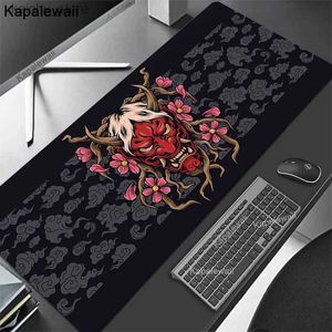 Poussions de souris poignets repose sur Oni Grand jeu Mouse Pad Japonais Warrior Table Desk Mat Big Mousepad Gamer XXXL 120x50cm Tapis clavier Mats Mats Company Y240419