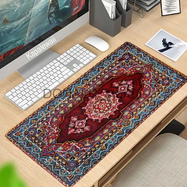 Tapis de souris Repose-poignets Tapis persan personnalisé grand tapis de souris XXL claviers tapis de souris de jeu en caoutchouc tapis de bureau pour joueur de jeu ordinateur de bureau tapis d'ordinateur portable J231215