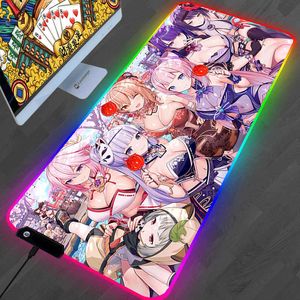 Tapis De Souris Repose-poignets RGB Genshin Impact Tapis De Souris Anime Tapis De Souris De Jeu Hu Tao Mausepad Gamer Accessoires Tapis PC Tapis De Bureau Rétro-éclairé Tapis De Souris T230215