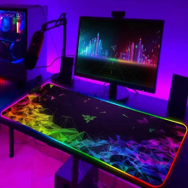 Alfombrillas de ratón Reposamuñecas RGB Alfombrilla de ratón 9,040 cm Razer Gamer Accesorios Pc Gaming Computers Mousepad 900x400 Alfombrilla de goma Alfombrillas de mesa Alfombra de oficina Deskmat YQ231117