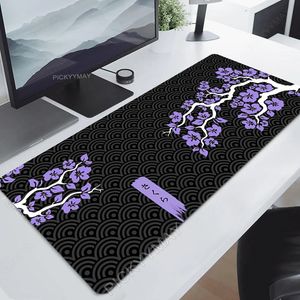 Tapis de souris Repose-poignets Sakura tapis de souris Gamer tapis de souris grand tapis de souris de jeu fleur violette XXL tapis de souris grand clavier tapis de bureau pour ordinateur 231025