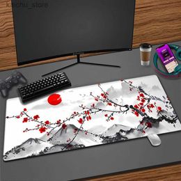 Muisblokken Pols Resteert Sakura MousePad Custom Computer Desk Mats Office Laptop Setup Gaming Accessoires MAUSE MAUS Pad Japanse kersenbloesem Art Mouse Pad Y240419