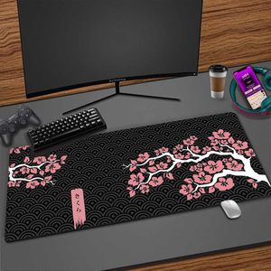 Tapis de souris Repose-poignets Sakura Rose Tapis de souris Tapis de table d'ordinateur Grand tapis de souris PC Art Fleurs de cerisier Clavier Tapis de souris Tapis de bureau Accessoires de jeu T230215