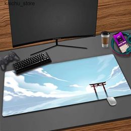 Poussions de souris Le poignet repose des nuages de ciel accessoires de jeu de pad de souris Mause Mause Clavier de table Clavier Mat xxl Mauusepad Gamer PC Carpet Office Blue Mousepad Y240419 Y240419