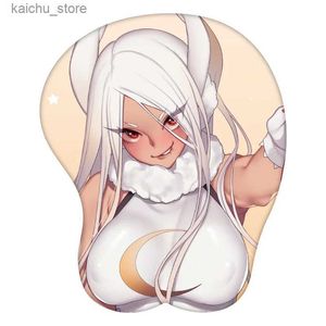 Muisblokken Pols Rusts Usagiyama Rumi Anime 3D Mouse Pad Sexy pols Rest Desk MousePad Mat Gamer Accessoire Y240419