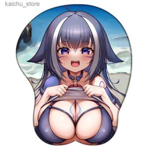 Ratón de ratones Muñeca Muñeca Vtuber Hololive Gaming Kawaii Gamer Gamer 3d Silica Gel Muñeco Petas sexyes de mousepad Desesos optimes optimes y240419