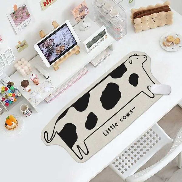 Pads de mouse Muñeca Responss Impermeables de ratón Consola de juego de ratón Carpeta de cuero linda vaca grande almohadilla de mouse xxl portátil blanca kawaii kawaii keyboard de la almohadilla de escritorio gato j