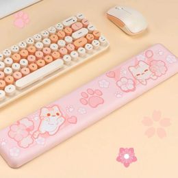 Pads de ratones Rosir la muñeca RESTA DE MUCHA Teclado Sakura Cat Accesorios de escritorio de escritorio Tabla de jugadores de escritorio para la configuración de juegos de PC musa PED PC Gamer Complete Y240423