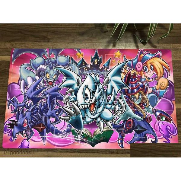 Pads de souris poignet repose yuh toon dark magicien girl mat trading carte jeu playmat caoutcha pad berk table play sac de jeu 60x35cm drop livraison ot3te