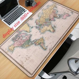 Tapis de souris Poignet Rétro navigation Carte Art Impression XXL Tapis de souris Accessoire Grand Ordinateur Verrouillage Clavier Tapis Anime Dessin Animé R230823