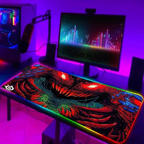 Tapis de souris poignet Rgb tapis de souris Xxl Steelseries tapis de souris 900x400 clavier rétro-éclairé Gamer fille tapis de Table tapis de bureau Mausepad R231028