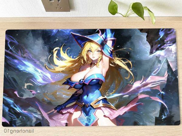 Pads de souris poignet yugioh playmat playmat dark magic girl mat tige carte de jeu de jeux de jeux de table de jeu de jeu de jeu de souris tapis de souris r230818