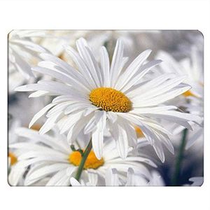 Tapis de souris blanc fleur pure tapis de souris tapis de souris pour ordinateur bureau ordinateur portable bureau 9,5 x 7,9 pouces caoutchouc antidérapant