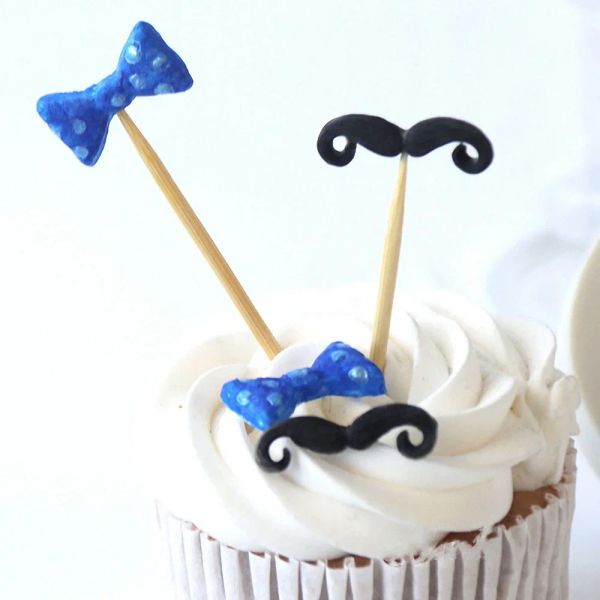 Moustache Tie Bows Silicone Cake Decor Moules DIY COCKIES CUPCAKE DE DIY DESSERT