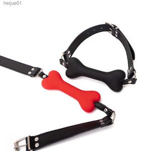 Chien d'amusement d'os de bouche bourré d'outils de torture Sm Desingers Balle de salive Sex Foreplay Lovers Esclaves masculins et féminins Produits pour adultes généraux ICOL L230518