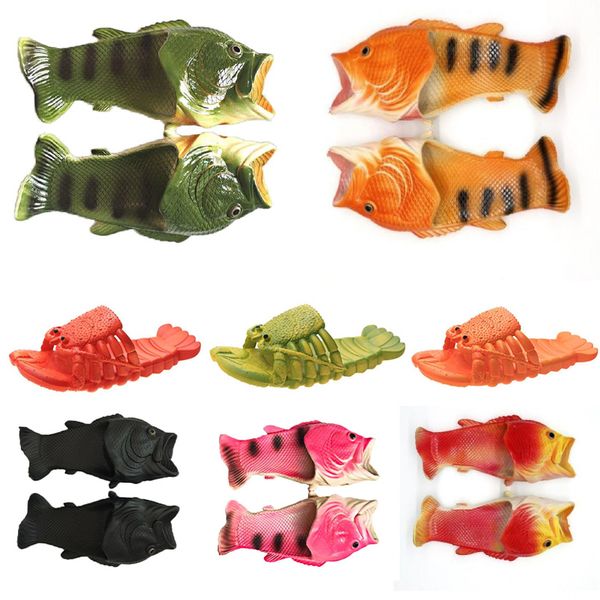 Poisson à la bouche Adulte Salted Slippers Kids Shape Trend Même style pour les hommes et les femmes Lobster Summer Nouveau Internet célébrité Créative Funny Gai 667