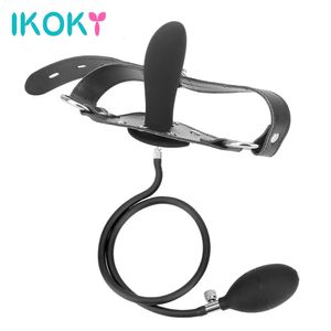Mouth Gag Inflatable Dildos Expander Short Penis Sex Tools For Couples Women Bondage Adults Games Erotic Toys Blowjob Products 240117
