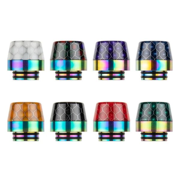 Embouchures en acier inoxydable Drip Tips Pipe à fumer Accessoires de vapeur Embouchure pour 810 fils RDA RBA Réservoir Atomiseurs Driptips Cover ZZ