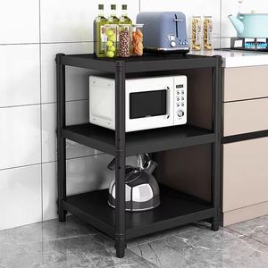 Movable kitchen shelf Floor to floor multi-layer storage shelf Bamboo pot rack Seasoning rack Oven microwave rack