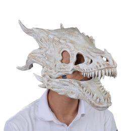 Beweegbare simulatie Dragon-Bone Head latex masker dinosaurus dieren bewegen fopspeen Halloween Mask Funny Toys 220812