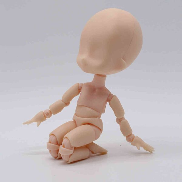 Muñeca BJD movible cuerpo articulado con soporte moda DIY Prop 15cm 1/12 muñecas de bebé desnudas juguetes Mini bebé figuras de acción de juguete H1108