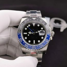 Bewegingsheren horloges 40 mm automatisch mechanisch horloge vol roestvrij staal glijdende gesp blauw zwart keramische saffier polshorloges super lumineuze montre de luxe 65