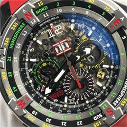 Uurwerk Richarmilles Horloge Horloge Horloges Mechanisch Automatisch Rm60-01 Zwitsers niveau Titanium Metaal Gemaakt Kast Datum Maand Tijd Terugvlucht 50 mm L